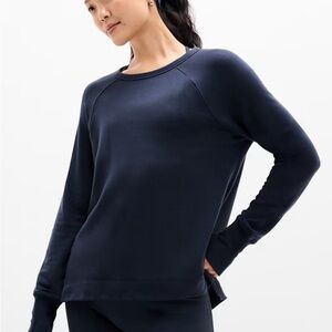 Athleta Coaster Luxe Recover Sweatshirt, NWT, M, Navy